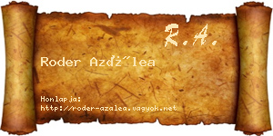 Roder Azálea névjegykártya